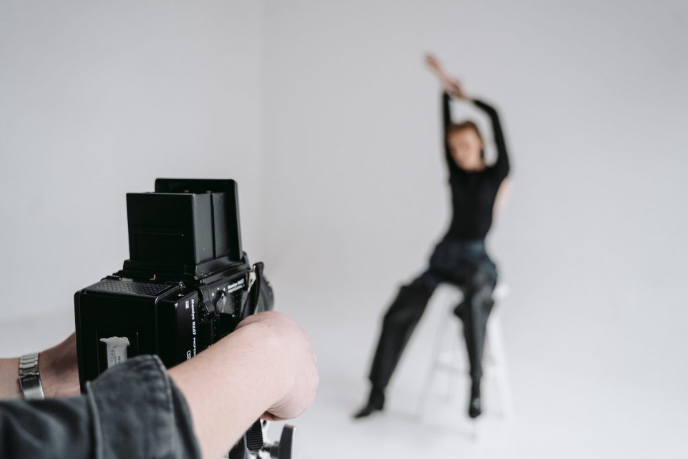 Fotograf hinter der Kamera